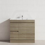 2-Drawer 2-Door Narrow 900mm Freestanding Bathroom Vanity Kickboard Multi-Colour Cabinet Only