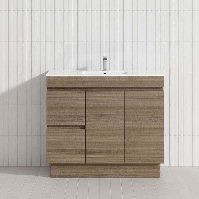2-Drawer 2-Door Narrow 900mm Freestanding Bathroom Vanity Kickboard Multi-Colour Cabinet Only
