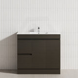 2-Drawer 2-Door Narrow 900mm Freestanding Bathroom Vanity Kickboard Multi-Colour Cabinet Only
