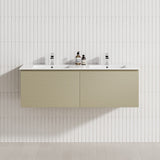 2-Drawer Flat 1200/1500/1800Mm Wall Hung Bathroom Floating Vanity Multi-Colour Cabinet Only Vanities