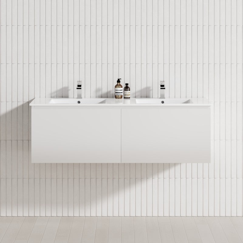 2-Drawer Flat 1200/1500/1800Mm Wall Hung Bathroom Floating Vanity Multi-Colour Cabinet Only Vanities