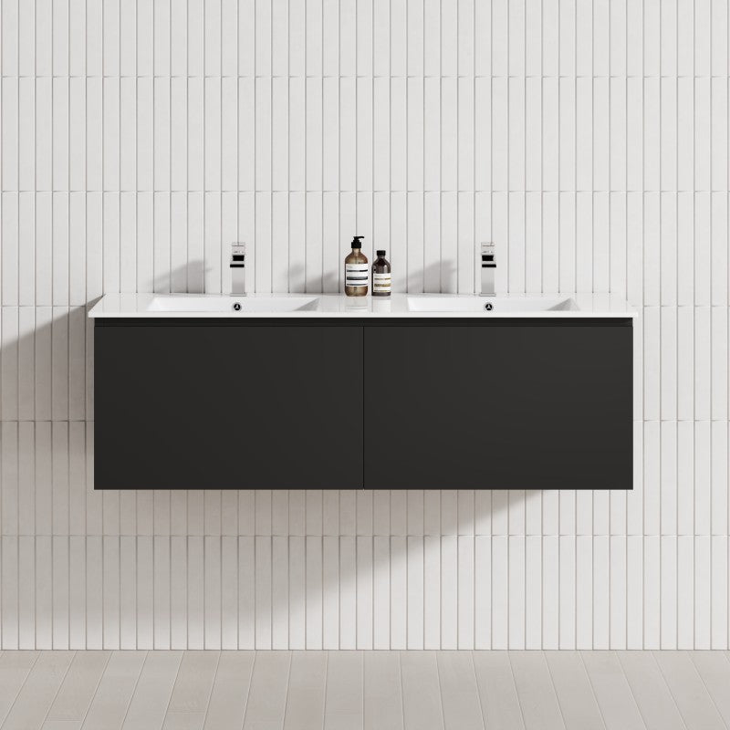 2-Drawer Flat 1200/1500/1800Mm Wall Hung Bathroom Floating Vanity Multi-Colour Cabinet Only Vanities