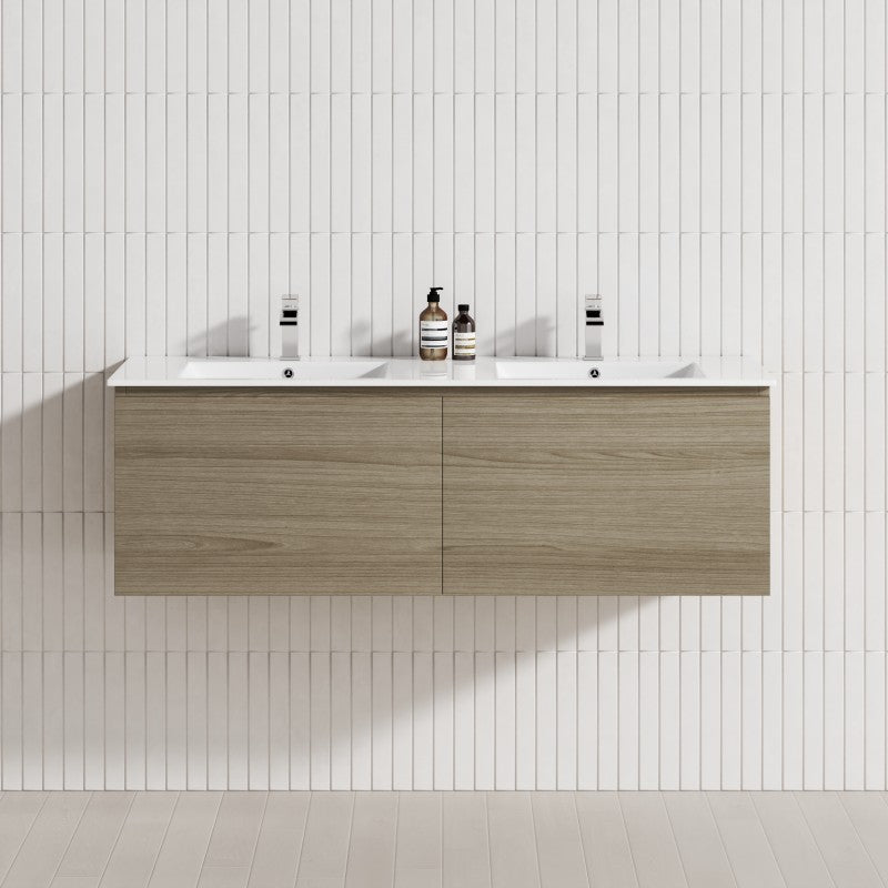 2-Drawer Flat 1200/1500/1800Mm Wall Hung Bathroom Floating Vanity Multi-Colour Cabinet Only Vanities