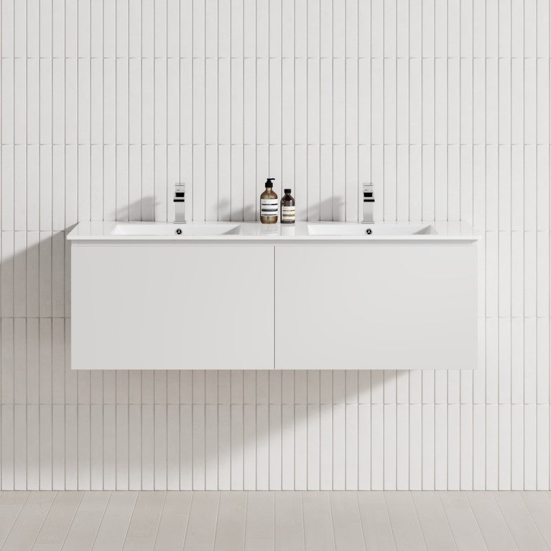 2-Drawer Flat 1200/1500/1800Mm Wall Hung Bathroom Floating Vanity Multi-Colour Cabinet Only Vanities
