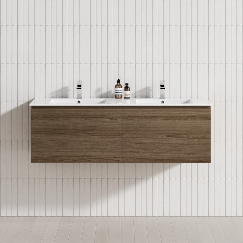 2-Drawer Flat 1200/1500/1800Mm Wall Hung Bathroom Floating Vanity Multi-Colour Cabinet Only Vanities
