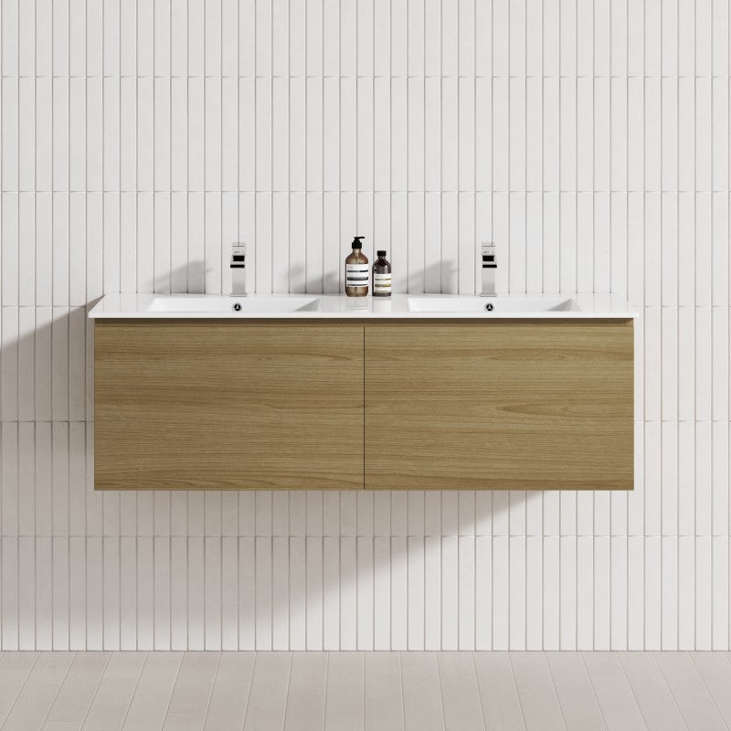 2-Drawer Flat 1200/1500/1800Mm Wall Hung Bathroom Floating Vanity Multi-Colour Cabinet Only Vanities
