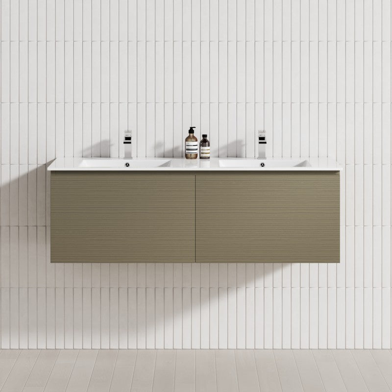 2-Drawer Flat 1200/1500/1800Mm Wall Hung Bathroom Floating Vanity Multi-Colour Cabinet Only Vanities