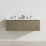 2-Drawer Flat 1200/1500/1800Mm Wall Hung Bathroom Floating Vanity Multi-Colour Cabinet Only Vanities