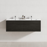 2-Drawer Flat 1200/1500/1800Mm Wall Hung Bathroom Floating Vanity Multi-Colour Cabinet Only Vanities