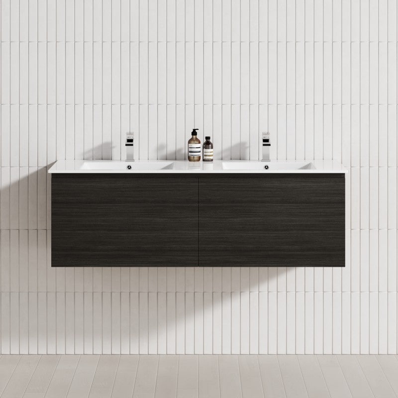 2-Drawer Flat 1200/1500/1800mm Wall Hung Bathroom Floating Vanity Multi-Colour Cabinet Only