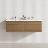 2-Drawer Flat 1200/1500/1800Mm Wall Hung Bathroom Floating Vanity Multi-Colour Cabinet Only Vanities