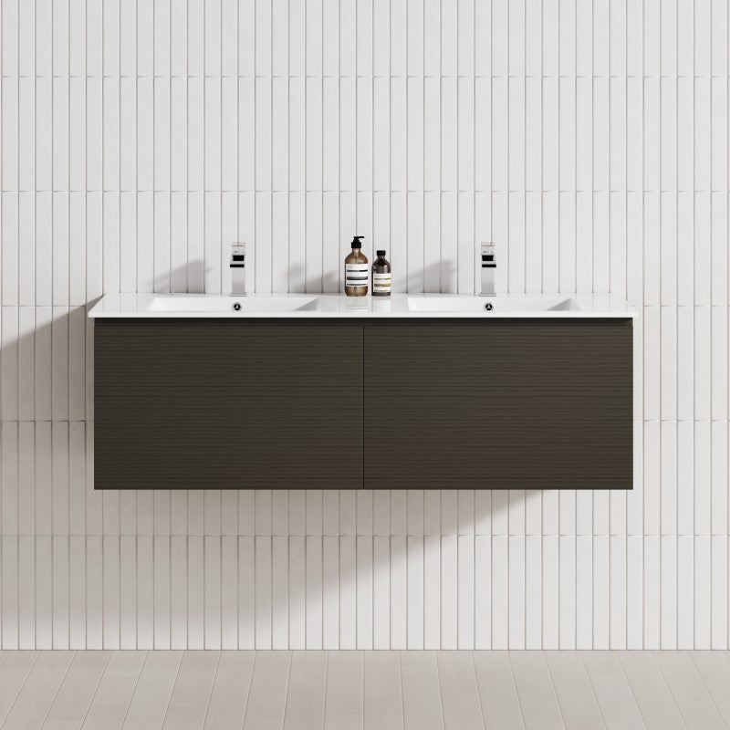 2-Drawer Flat 1200/1500/1800Mm Wall Hung Bathroom Floating Vanity Multi-Colour Cabinet Only Vanities