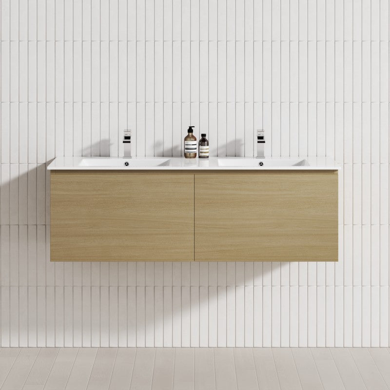 2-Drawer Flat 1200/1500/1800Mm Wall Hung Bathroom Floating Vanity Multi-Colour Cabinet Only Vanities