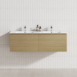 2-Drawer Flat 1200/1500/1800Mm Wall Hung Bathroom Floating Vanity Multi-Colour Cabinet Only Vanities