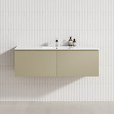 2-Drawer Flat 1200/1500/1800Mm Wall Hung Bathroom Floating Vanity Multi-Colour Cabinet Only Vanities