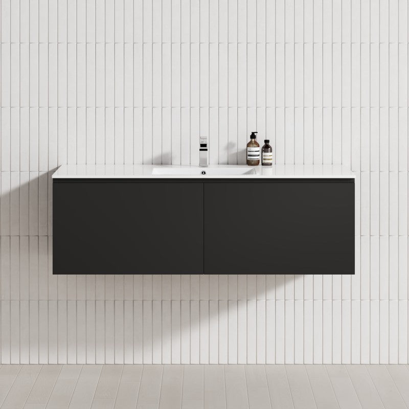 2-Drawer Flat 1200/1500/1800Mm Wall Hung Bathroom Floating Vanity Multi-Colour Cabinet Only Vanities