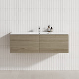 2-Drawer Flat 1200/1500/1800Mm Wall Hung Bathroom Floating Vanity Multi-Colour Cabinet Only Vanities