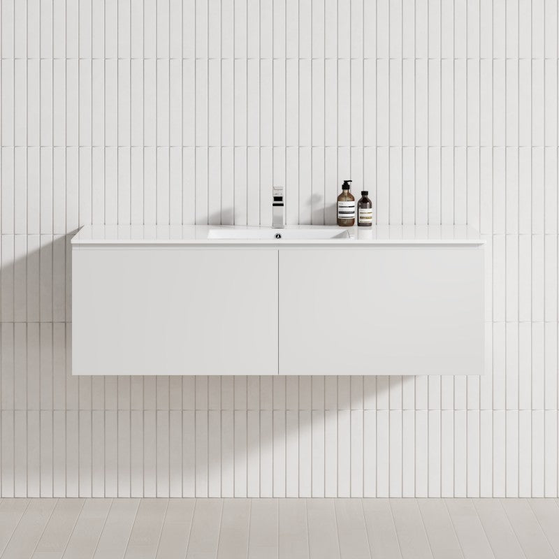 2-Drawer Flat 1200/1500/1800Mm Wall Hung Bathroom Floating Vanity Multi-Colour Cabinet Only Vanities