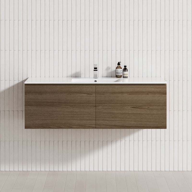 2-Drawer Flat 1200/1500/1800Mm Wall Hung Bathroom Floating Vanity Multi-Colour Cabinet Only Vanities