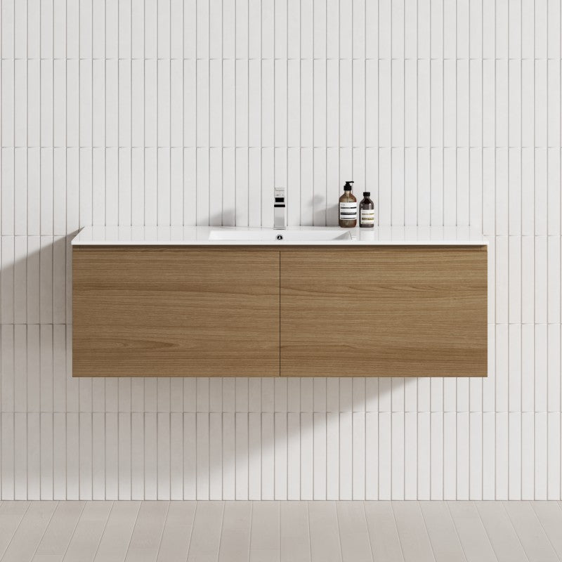 2-Drawer Flat 1200/1500/1800Mm Wall Hung Bathroom Floating Vanity Multi-Colour Cabinet Only Vanities