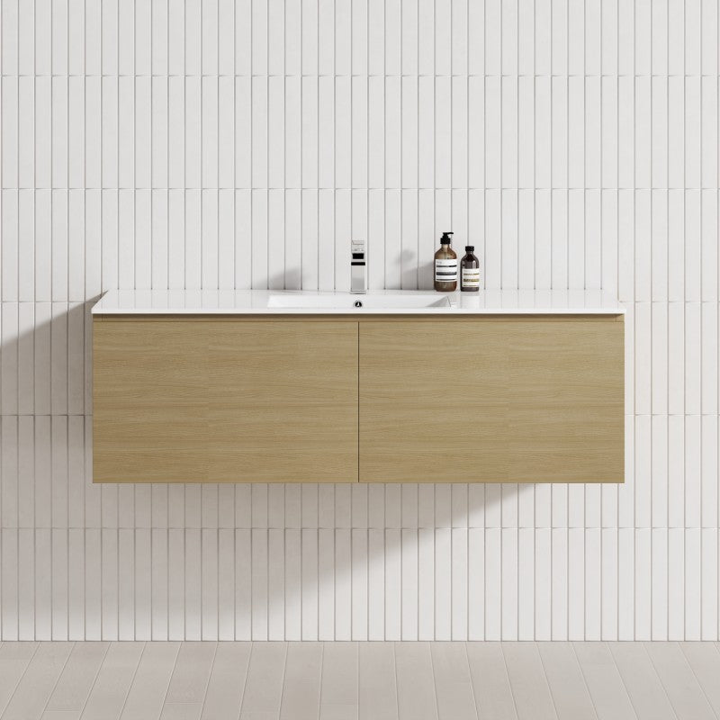 2-Drawer Flat 1200/1500/1800Mm Wall Hung Bathroom Floating Vanity Multi-Colour Cabinet Only Vanities