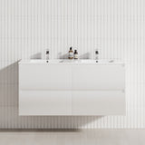 4-Drawer 1200/1500/1800Mm Wall Hung Bathroom Floating Vanity Multi-Colour Cabinet Only Vanities