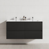 4-Drawer 1200/1500/1800Mm Wall Hung Bathroom Floating Vanity Multi-Colour Cabinet Only Vanities