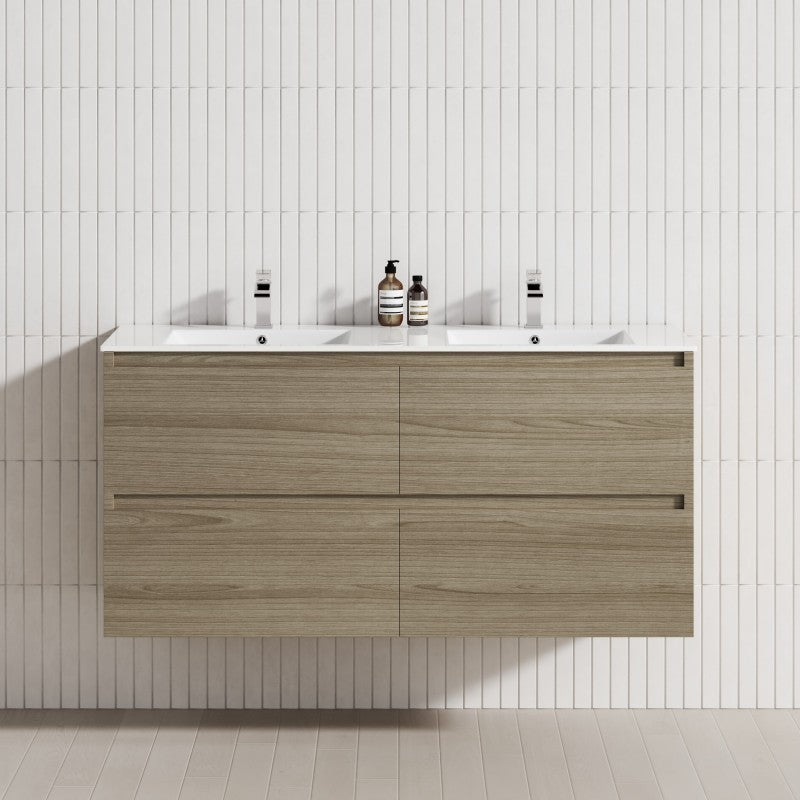4-Drawer 1200/1500/1800mm Wall Hung Bathroom Floating Vanity Multi-Colour Cabinet Only
