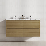 4-Drawer 1200/1500/1800Mm Wall Hung Bathroom Floating Vanity Multi-Colour Cabinet Only Vanities