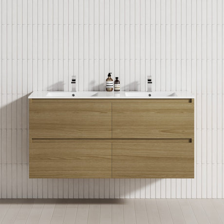 4-Drawer 1200/1500/1800Mm Wall Hung Bathroom Floating Vanity Multi-Colour Cabinet Only Vanities