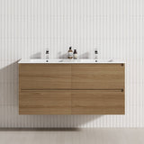 4-Drawer 1200/1500/1800Mm Wall Hung Bathroom Floating Vanity Multi-Colour Cabinet Only Vanities