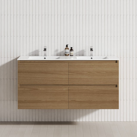 4-Drawer 1200/1500/1800Mm Wall Hung Bathroom Floating Vanity Multi-Colour Cabinet Only Vanities