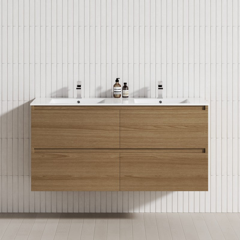 4-Drawer 1200/1500/1800mm Wall Hung Bathroom Floating Vanity Multi-Colour Cabinet Only
