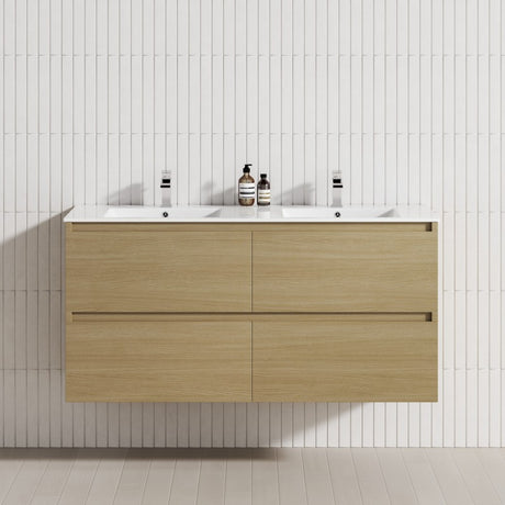 4-Drawer 1200/1500/1800Mm Wall Hung Bathroom Floating Vanity Multi-Colour Cabinet Only Vanities