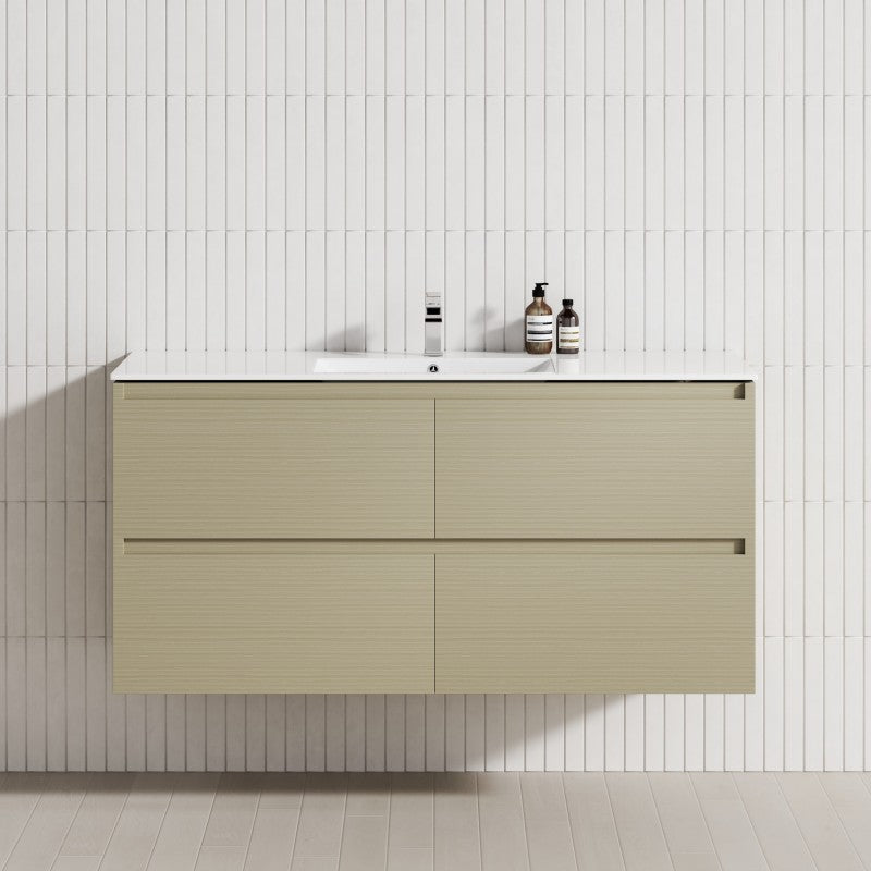 4-Drawer 1200/1500/1800Mm Wall Hung Bathroom Floating Vanity Multi-Colour Cabinet Only Vanities