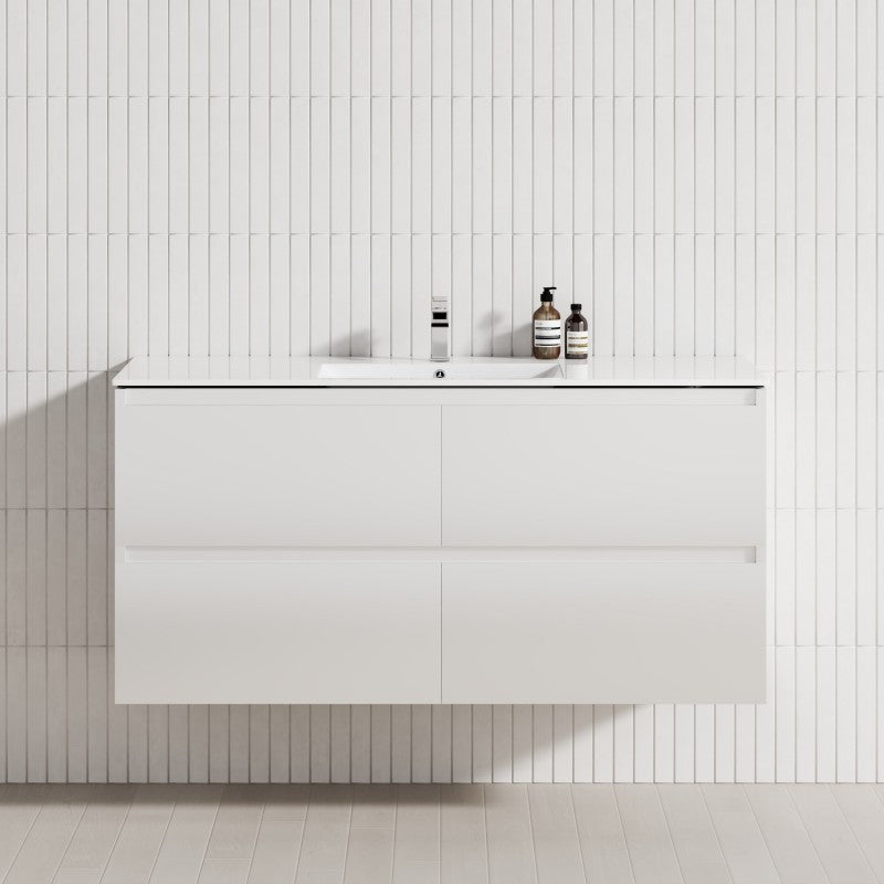 4-Drawer 1200/1500/1800Mm Wall Hung Bathroom Floating Vanity Multi-Colour Cabinet Only Vanities