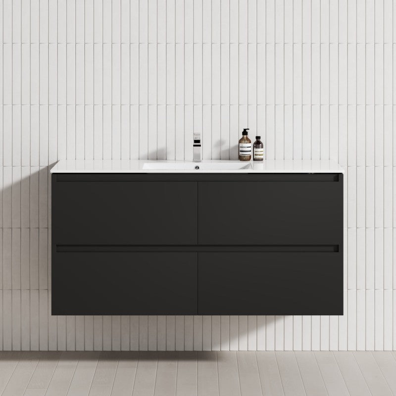 4-Drawer 1200/1500/1800Mm Wall Hung Bathroom Floating Vanity Multi-Colour Cabinet Only Vanities