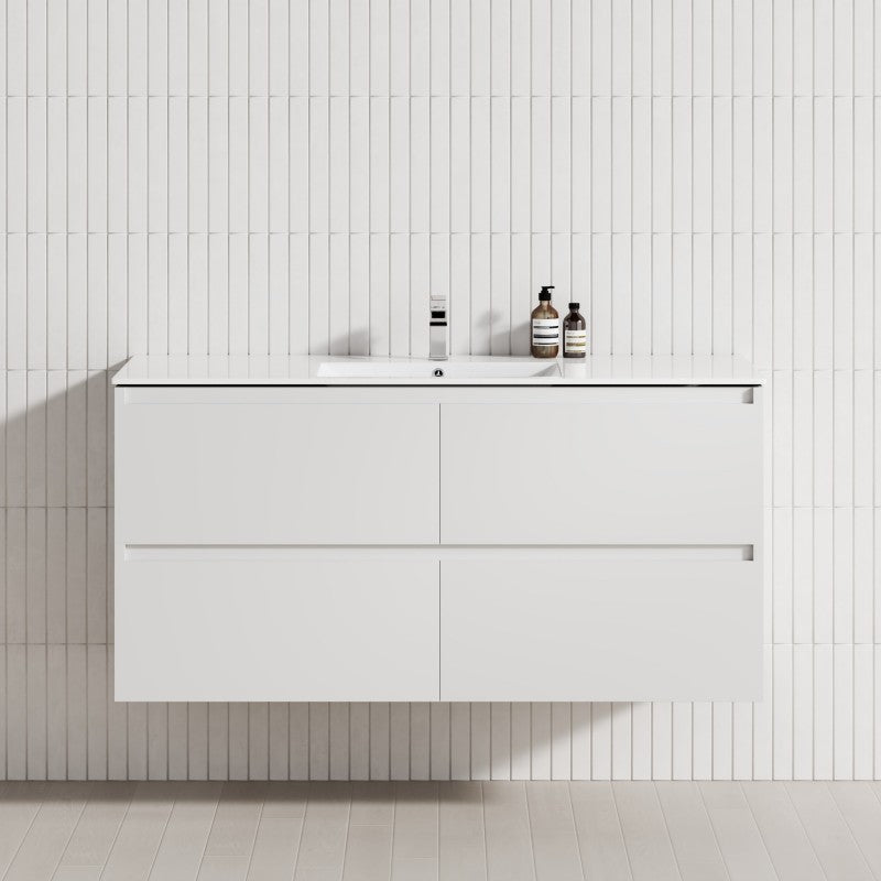 4-Drawer 1200/1500/1800mm Wall Hung Bathroom Floating Vanity Multi-Colour Cabinet Only