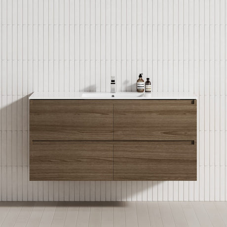 4-Drawer 1200/1500/1800Mm Wall Hung Bathroom Floating Vanity Multi-Colour Cabinet Only Vanities