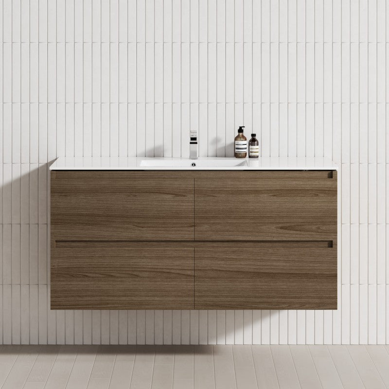 4-Drawer 1200/1500/1800mm Wall Hung Bathroom Floating Vanity Multi-Colour Cabinet Only
