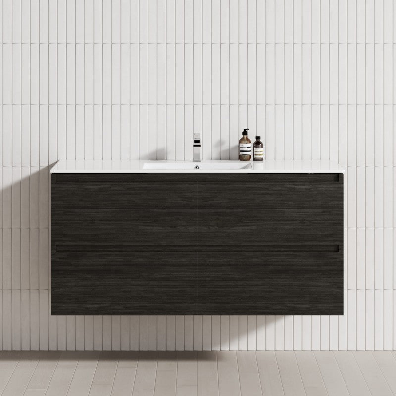 4-Drawer 1200/1500/1800Mm Wall Hung Bathroom Floating Vanity Multi-Colour Cabinet Only Vanities