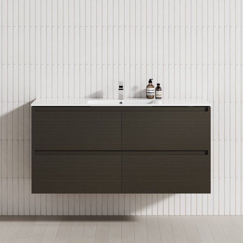 4-Drawer 1200/1500/1800Mm Wall Hung Bathroom Floating Vanity Multi-Colour Cabinet Only Vanities