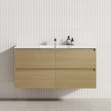 4-Drawer 1200/1500/1800Mm Wall Hung Bathroom Floating Vanity Multi-Colour Cabinet Only Vanities