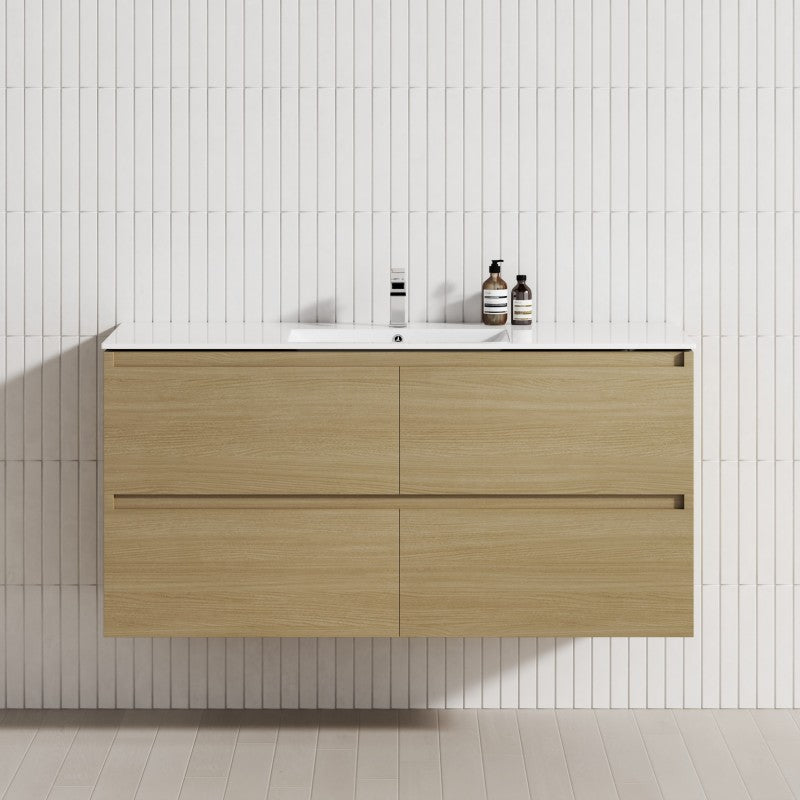 4-Drawer 1200/1500/1800mm Wall Hung Bathroom Floating Vanity Multi-Colour Cabinet Only