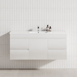 4-Drawer 1-Door 1200mm Wall Hung Bathroom Floating Vanity Single Bowl Multi-Colour Cabinet Only