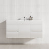 4-Drawer 1-Door 1200mm Wall Hung Bathroom Floating Vanity Single Bowl Multi-Colour Cabinet Only