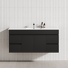 4-Drawer 2-Door 1200/1500/1800mm Wall Hung Bathroom Floating Vanity Multi-Colour Cabinet Only