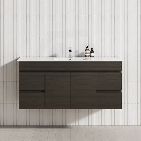 4-Drawer 2-Door 1200/1500/1800mm Wall Hung Bathroom Floating Vanity Multi-Colour Cabinet Only