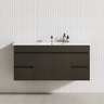 4-Drawer 2-Door 1200/1500/1800mm Wall Hung Bathroom Floating Vanity Multi-Colour Cabinet Only