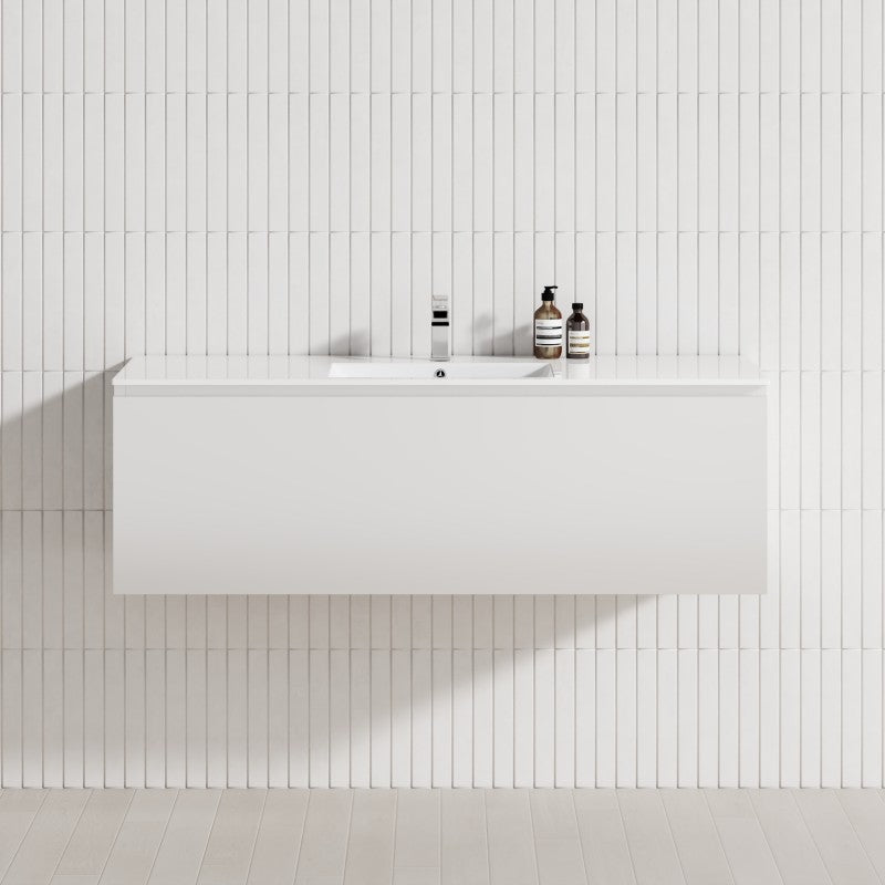 1-Drawer 600/750/900/1200Mm Wall Hung Bathroom Floating Vanity Single Bowl Multi-Colour Cabinet Only
